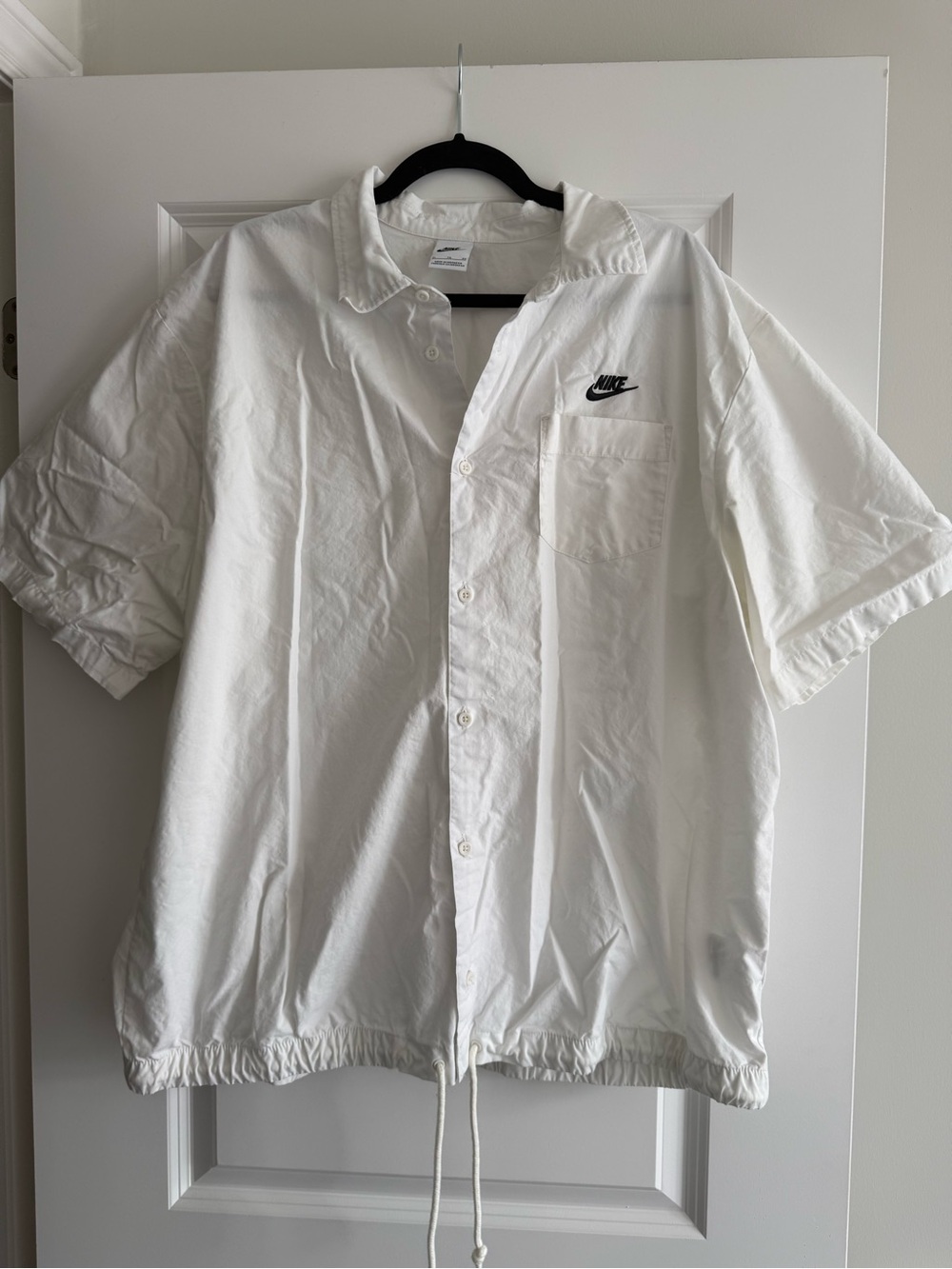 Nike White Short Sleeve Button-Down Casual Shirt